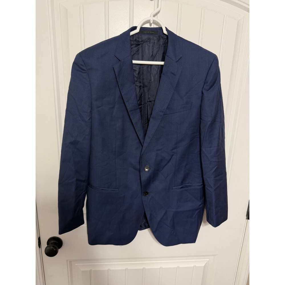 BOSS Blazer Mens 42R Wool Guabello Italian Fabric Navy Blue Nordstrom EUC